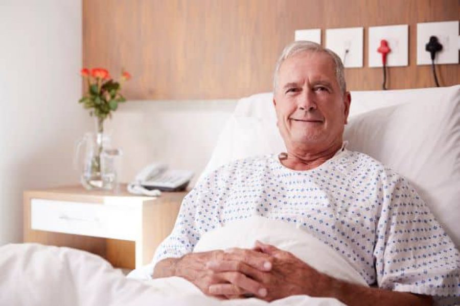Man in hospital for medical treatment supported by MediStays with hospital discharge