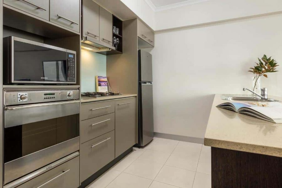 MediStays apartment kitchen for country patients staying near the hospital.
